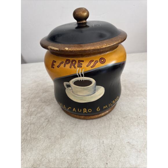 Vintage Marco Fabiano Heavy Ceramic Coffee Container With Lid - Picture 1 of 11